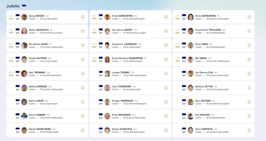 Homme algab Berliinis kadettide Euroopa karikaetapp, kus on 27 eestlast võistlustules, et püüda ko
